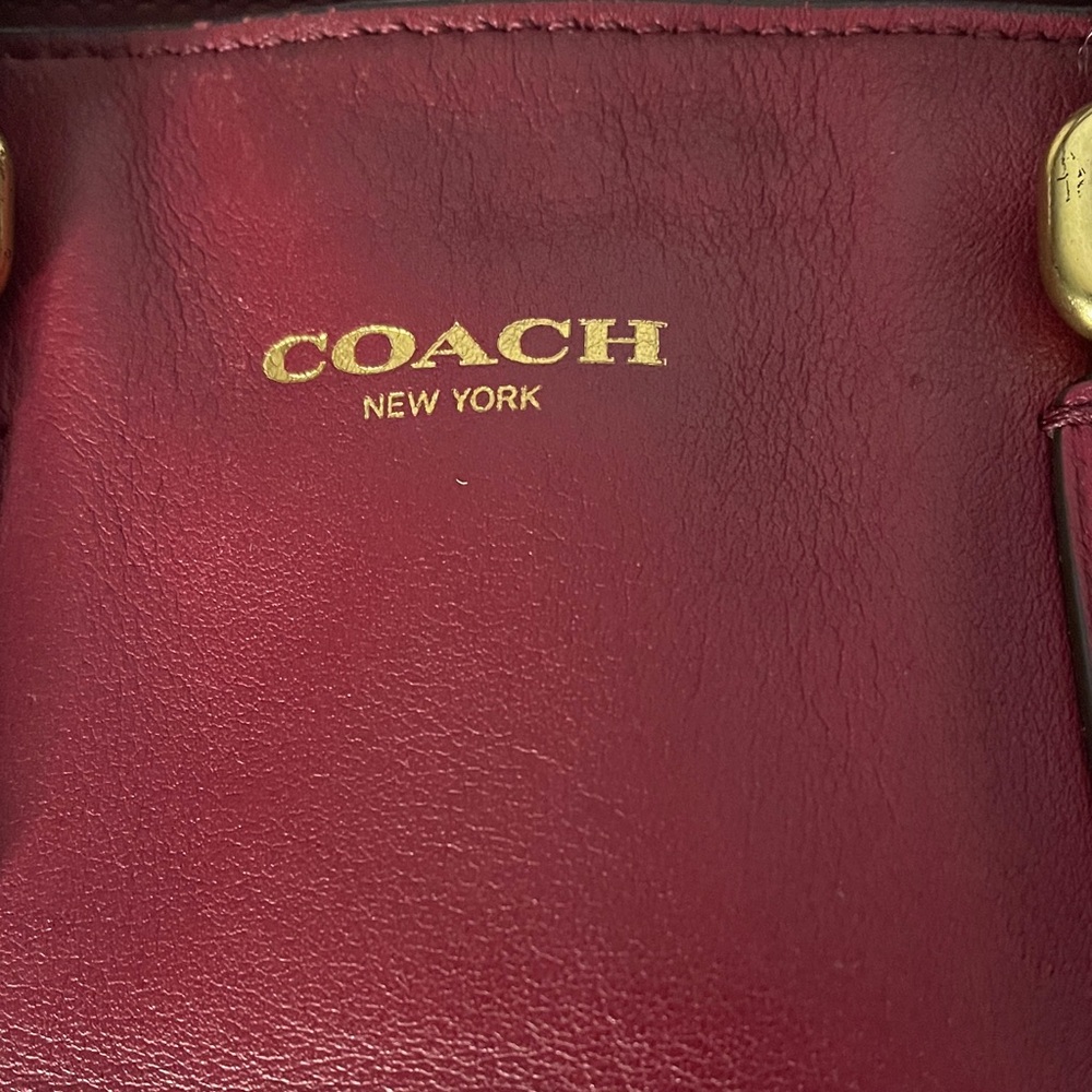 Coach Mini Burgundy Leather Satchel with tassels and tag Coach Mini - Picture 2 of 7